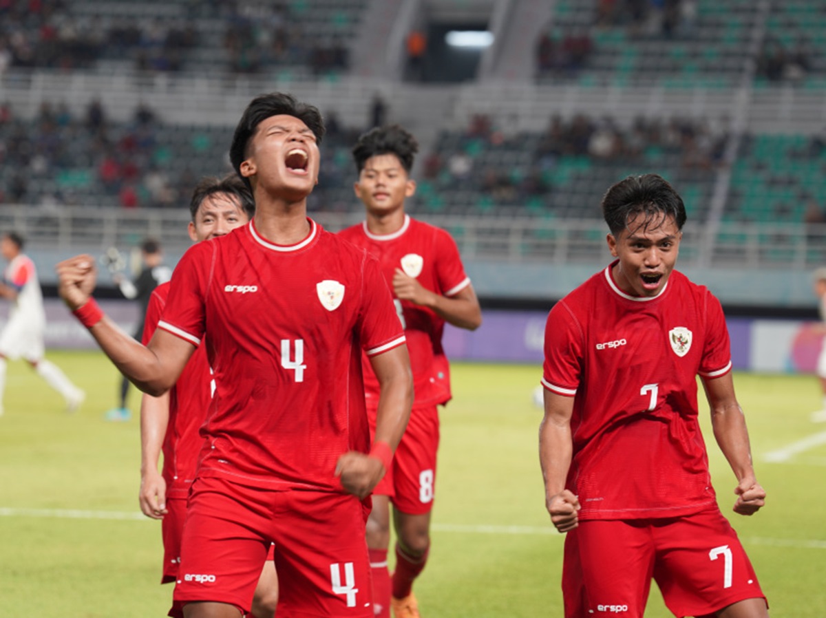 Para pemain Timnas Indonesia U-19 kala berlaga.